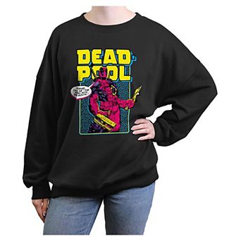 Juniors' Marvel Deadpool Please Call Me Oversized Graphic Pullover