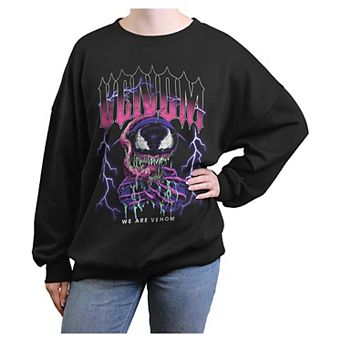 Juniors' Marvel Spider-Man Lightning Venom Oversized Graphic Pullover