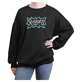 Juniors' Nickelodeon Rugrats Logo Oversized Graphic Pullover