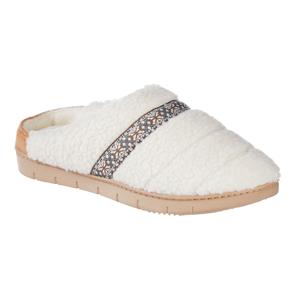 Isotoner - Women's Tinsley Synthetic Leather & Berger Clog Slippers
