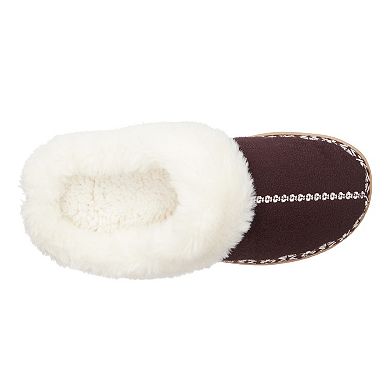 isotoner Clara Embroidered Microsuede Clog Women's Slippers with Memory Foam