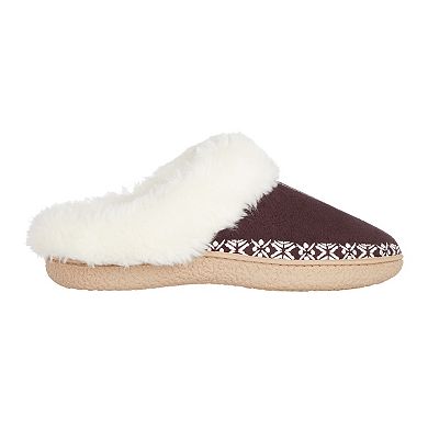 isotoner Clara Embroidered Microsuede Clog Women's Slippers with Memory Foam