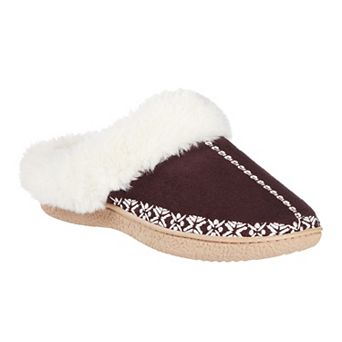 isotoner Clara Embroidered Microsuede Clog Women's Slippers with Memory Foam