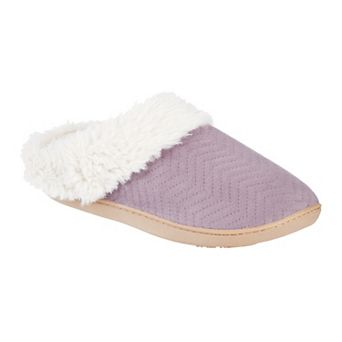 isotoner Louise Quilted Chevron Velour Women's Clog Slippers