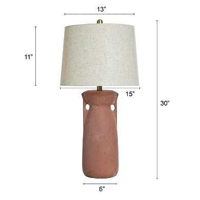 Arlo Terracotta Table Lamp with Oatmeal Lamp Shade