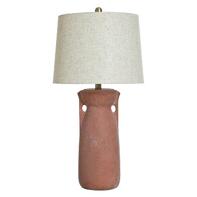 Arlo Terracotta Table Lamp with Oatmeal Lamp Shade