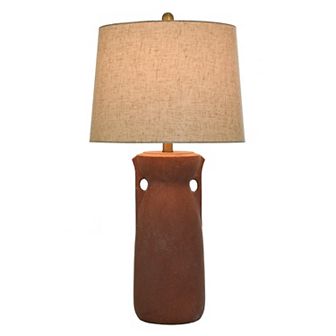 Arlo Terracotta Table Lamp with Oatmeal Lamp Shade
