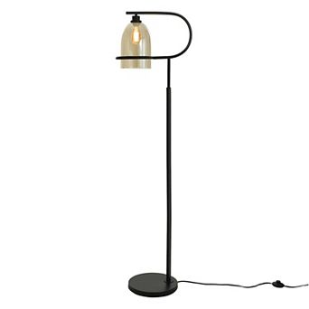 Radiance Black Floor Lamp with Clear Glass Lamp Shade