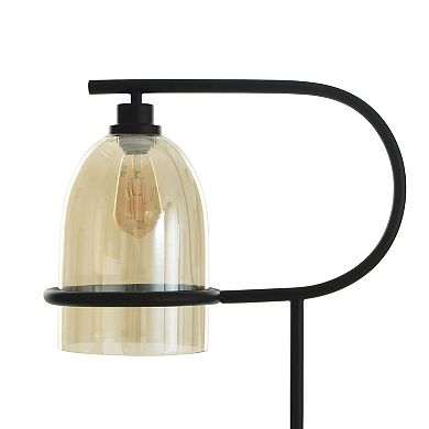 Radiance Black Floor Lamp with Clear Glass Lamp Shade