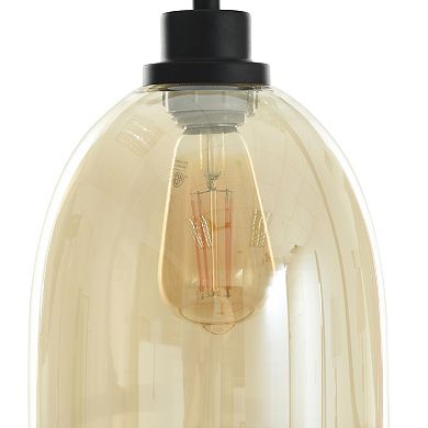 Radiance Black Floor Lamp with Clear Glass Lamp Shade