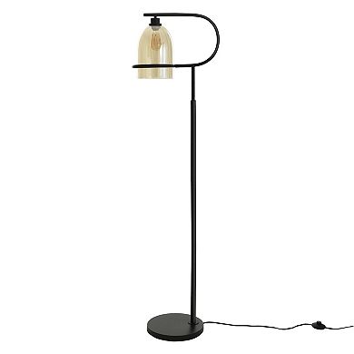 Radiance Black Floor Lamp with Clear Glass Lamp Shade