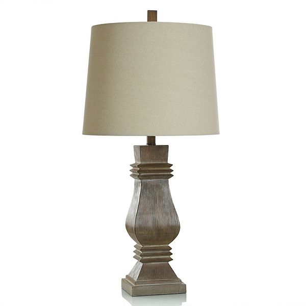 Roanoke Brown Table Lamp with Beige Lamp Shade