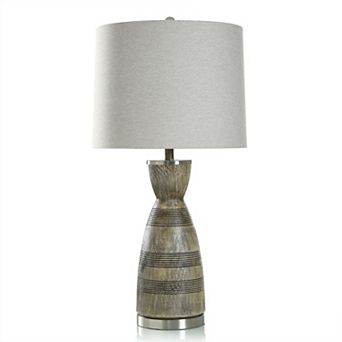 Timber Route Table Lamp with Oatmeal Lamp Shade