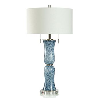 Blue Breeze Table Lamp with White Lamp Shade