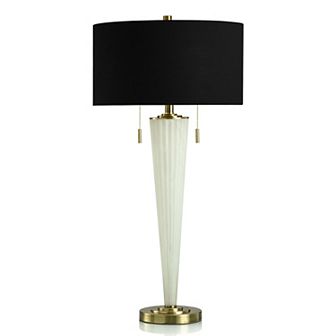 Frosted Funnel Table Lamp with Black Lamp Shade