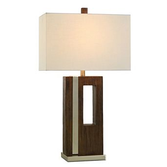 Hudson Silver Table Lamp with White Lamp Shade