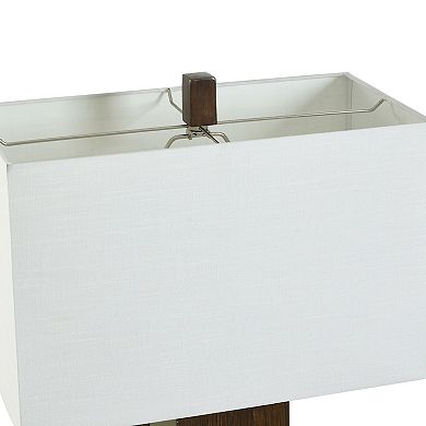 Hudson Silver Table Lamp with White Lamp Shade