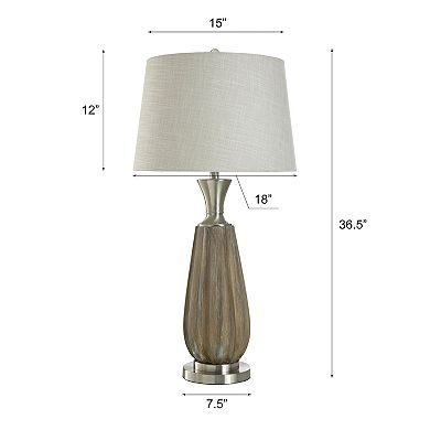Roanoke Brown Table Lamp with Cream Lamp Shade