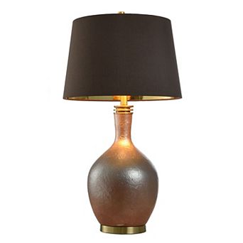 Gradient Gold Table Lamp with Brown Lamp Shade