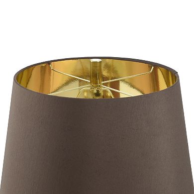 Gradient Gold Table Lamp with Brown Lamp Shade