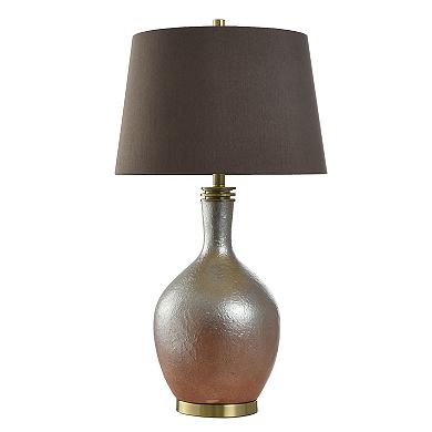 Gradient Gold Table Lamp with Brown Lamp Shade