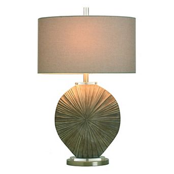 Silver Burst Table Lamp with Taupe Lamp Shade