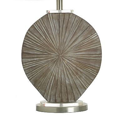 Silver Burst Table Lamp with Taupe Lamp Shade