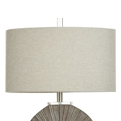 Silver Burst Table Lamp with Taupe Lamp Shade