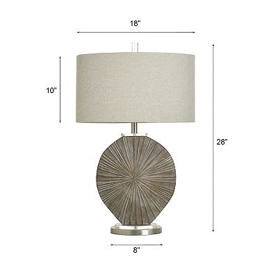 Silver Burst Table Lamp with Taupe Lamp Shade