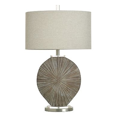 Silver Burst Table Lamp with Taupe Lamp Shade