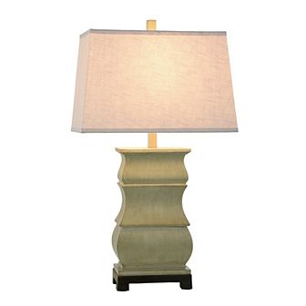 Sauga Cream Table Lamp with White Lamp Shade