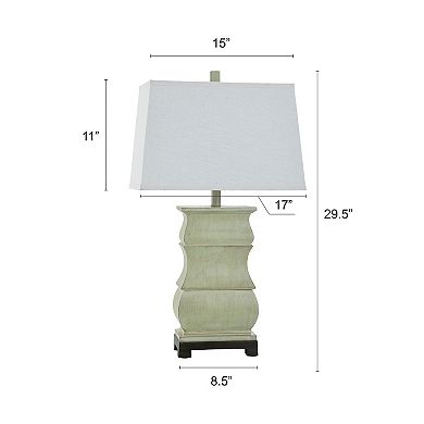 Sauga Cream Table Lamp with White Lamp Shade