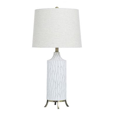 Waylon White Table Lamp with Oatmeal Lamp Shade