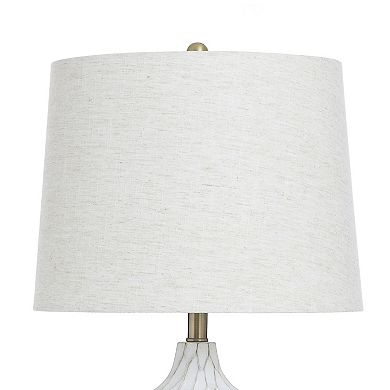 Waylon White Table Lamp with Oatmeal Lamp Shade