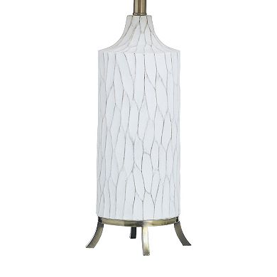 Waylon White Table Lamp with Oatmeal Lamp Shade
