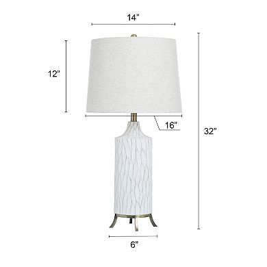 Waylon White Table Lamp with Oatmeal Lamp Shade