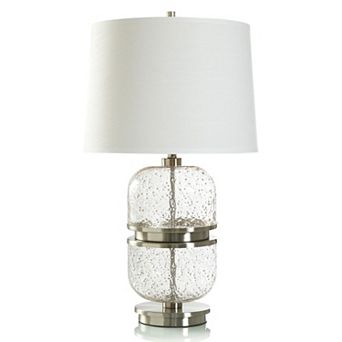 Clear Ash Table Lamp with White Lamp Shade