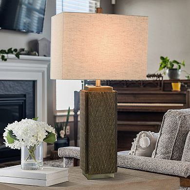 Sorrel Brown Table Lamp with Cream Lamp Shade