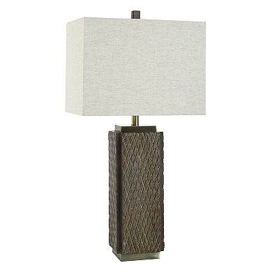 Sorrel Brown Table Lamp with Cream Lamp Shade