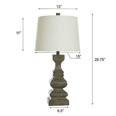 Banda Brown Table Lamp with Off-White Lamp Shade