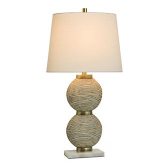 Shallows Brass Table Lamp with White Lamp Shade