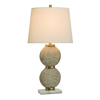 Shallows Brass Table Lamp with White Lamp Shade