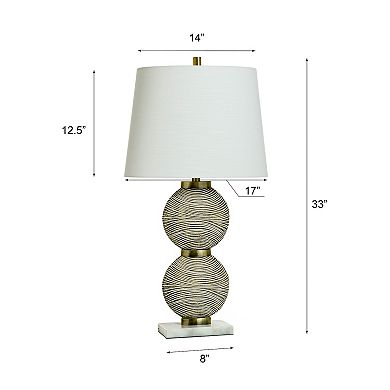 Shallows Brass Table Lamp with White Lamp Shade