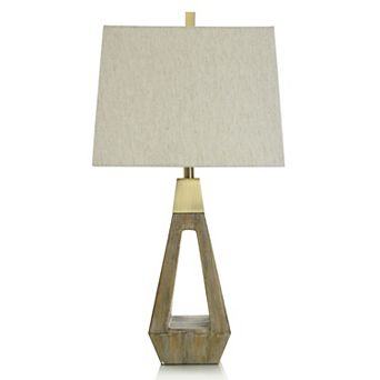 Roanoke Brown Table Lamp with Natural Lamp Shade