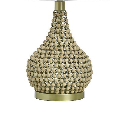 Medero Beaded Table Lamp with Off-White Lamp Shade