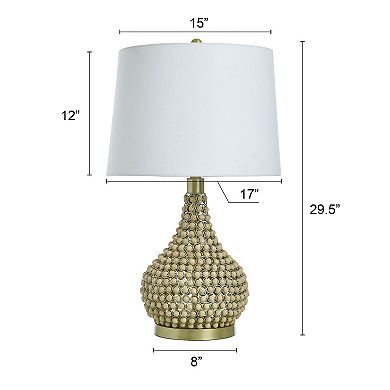 Medero Beaded Table Lamp with Off-White Lamp Shade