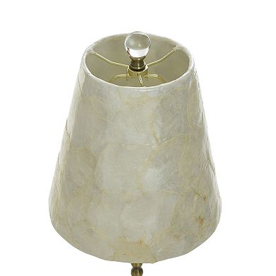 Capiz Slim Buffet Lamp with Ivory Capiz Lamp Shade