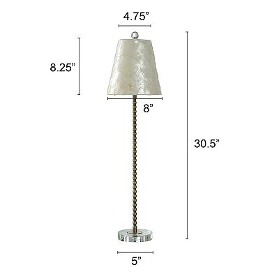 Capiz Slim Buffet Lamp with Ivory Capiz Lamp Shade