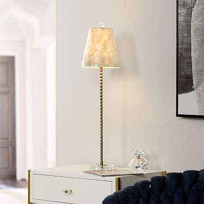 Capiz Slim Buffet Lamp with Ivory Capiz Lamp Shade