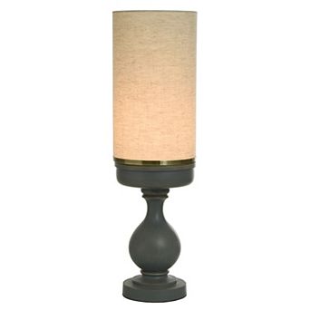Maverick Grey Uplight Lamp with Cream Linen Lamp Shade